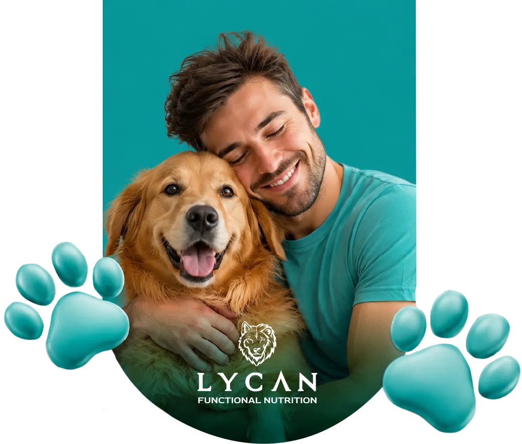 Cliente LYCAN abrazando a su perro